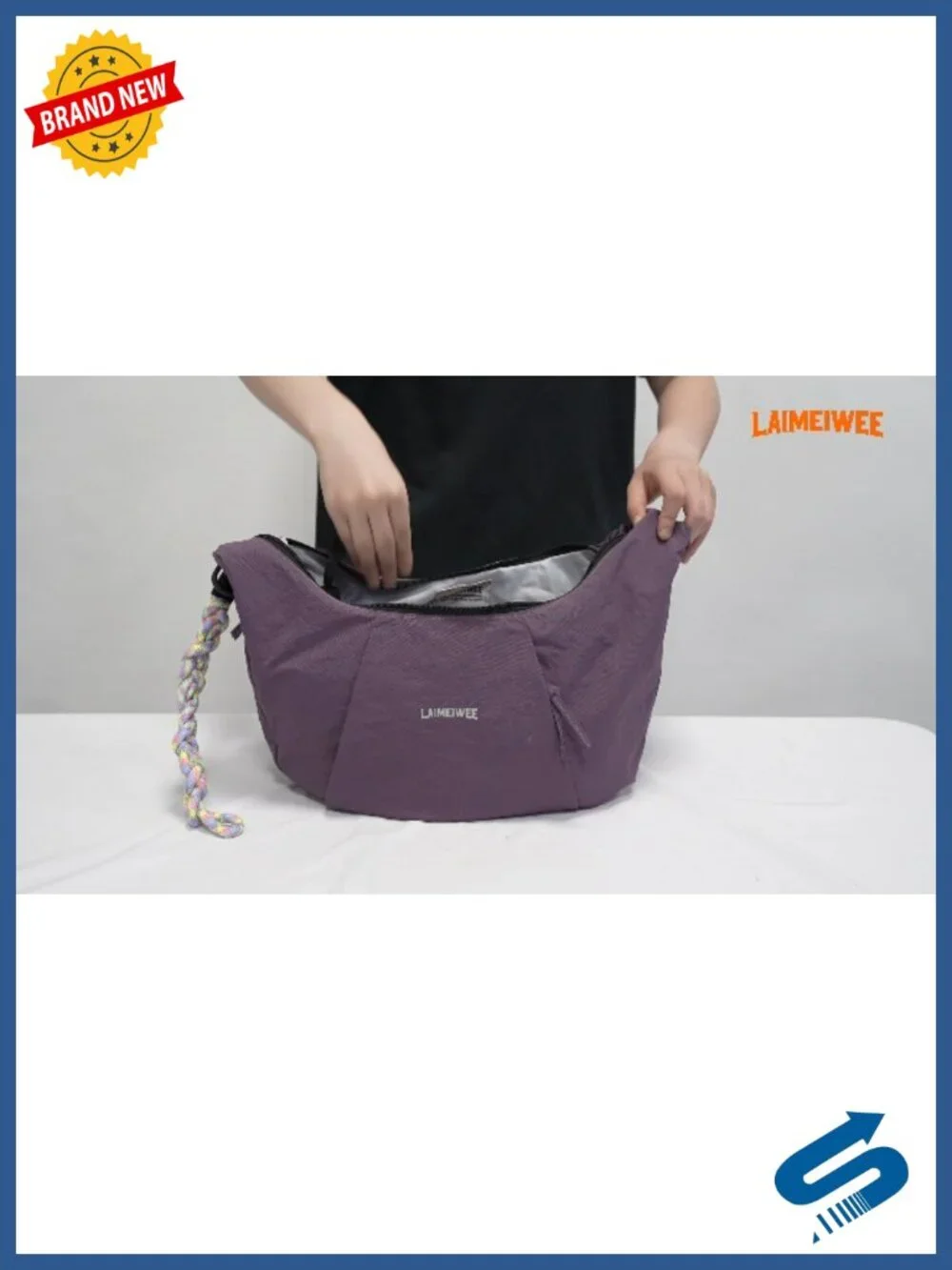 Nylon Crescent Hobo Crossbody Bag, Slouchy Shoulder Handbag, Lightweight